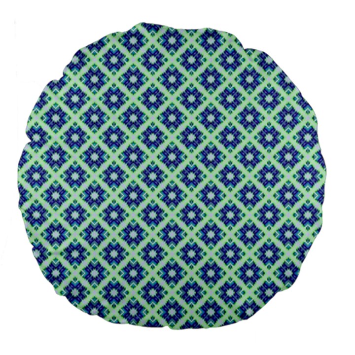 Crisscross Pastel Turquoise Blue Large 18  Premium Flano Round Cushions