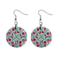 Love Motif Pattern Print Mini Button Earrings