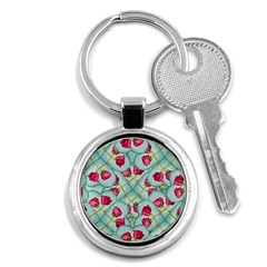 Love Motif Pattern Print Key Chains (round) 