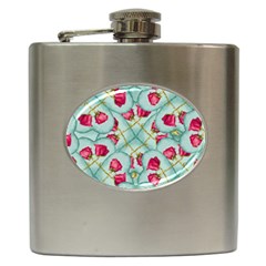 Love Motif Pattern Print Hip Flask (6 Oz) by dflcprints