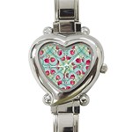 Love Motif Pattern Print Heart Italian Charm Watch Front