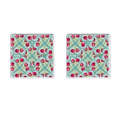 Love Motif Pattern Print Cufflinks (square) by dflcprints