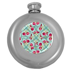 Love Motif Pattern Print Round Hip Flask (5 Oz) by dflcprints