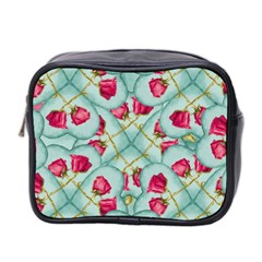 Love Motif Pattern Print Mini Toiletries Bag 2-side by dflcprints