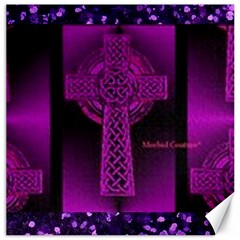 Purple Celtic Cross Canvas 16  X 16   by morbidcouture