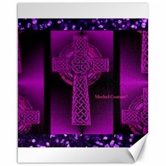 Purple Celtic Cross Canvas 16  X 20   by morbidcouture