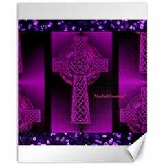 Purple Celtic Cross Canvas 11  X 14   by morbidcouture