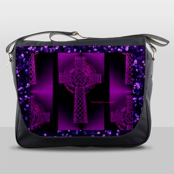 Purple Celtic Cross Messenger Bags