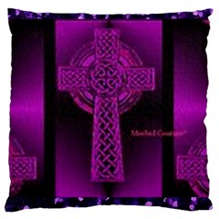 Purple Celtic Cross Large Cushion Case (two Sides)