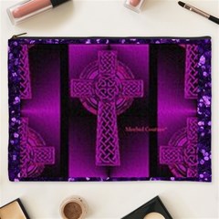 Purple Celtic Cross Cosmetic Bag (xxxl)  by morbidcouture