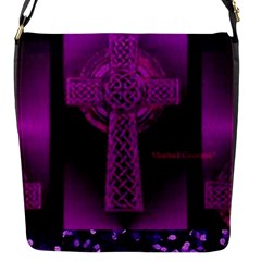 Purple Celtic Cross Flap Messenger Bag (s)