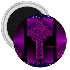 Purple Celtic Cross 3  Magnets by morbidcouture