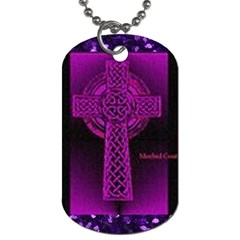 Purple Celtic Cross Dog Tag (two Sides) by morbidcouture