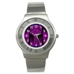 Purple Celtic Cross Stainless Steel Watch Front