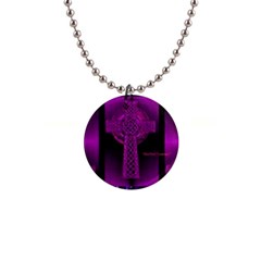 Purple Celtic Cross Button Necklaces by morbidcouture