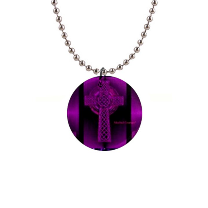 Purple Celtic Cross Button Necklaces