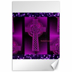 Purple Celtic Cross Canvas 12  X 18   by morbidcouture