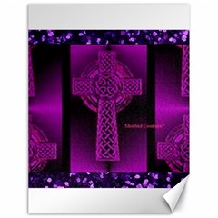 Purple Celtic Cross Canvas 18  X 24   by morbidcouture