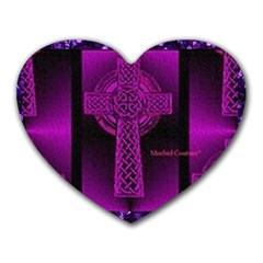 Purple Celtic Cross Heart Mousepads by morbidcouture