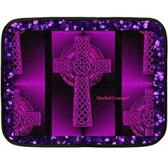 Purple Celtic Cross Double Sided Fleece Blanket (mini)  by morbidcouture