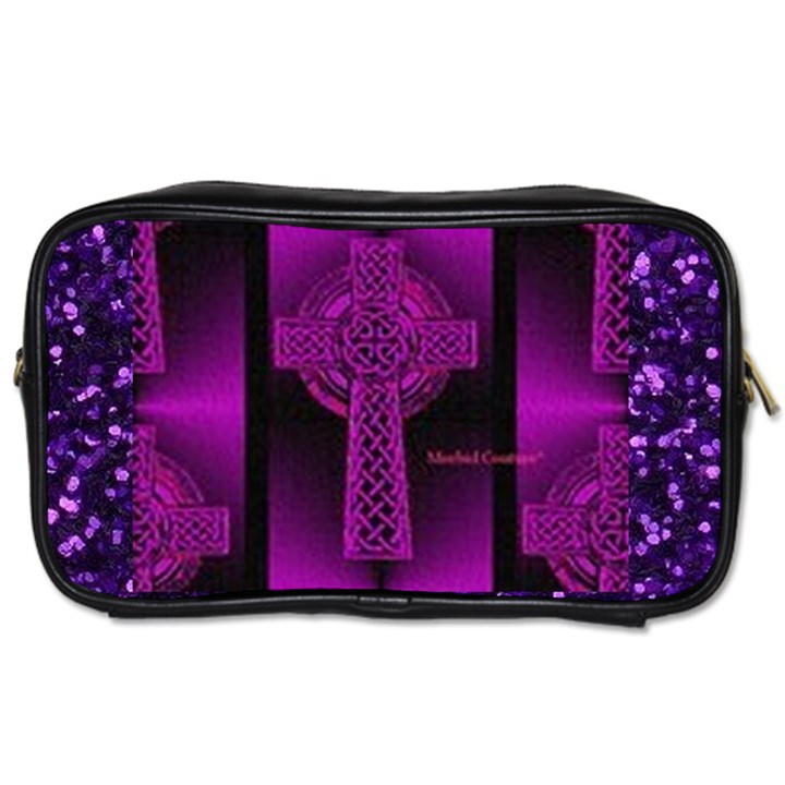 Purple Celtic Cross Toiletries Bags