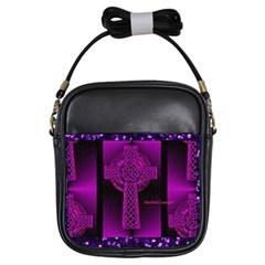 Purple Celtic Cross Girls Sling Bags