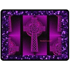 Purple Celtic Cross Fleece Blanket (large)  by morbidcouture