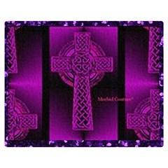 Purple Celtic Cross Double Sided Flano Blanket (medium)  by morbidcouture