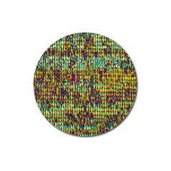 Multicolored Digital Grunge Print Magnet 3  (round) by dflcprints