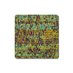 Multicolored Digital Grunge Print Square Magnet by dflcprints