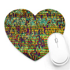 Multicolored Digital Grunge Print Heart Mousepads by dflcprints