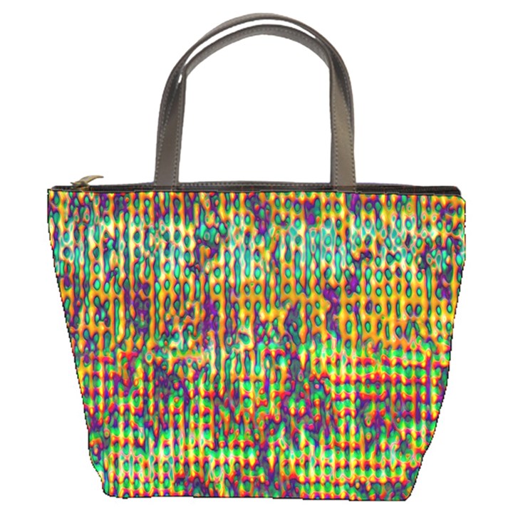 Multicolored Digital Grunge Print Bucket Bags