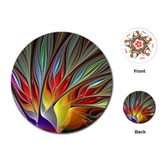 Fractal Bird Of Paradise Playing Cards (round) by WolfepawFractals