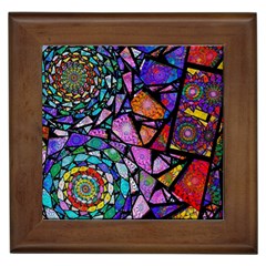 Fractal Stained Glass Framed Tiles by WolfepawFractals