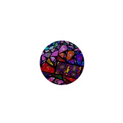 Fractal Stained Glass 1  Mini Buttons by WolfepawFractals