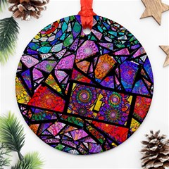 Fractal Stained Glass Ornament (round)  by WolfepawFractals