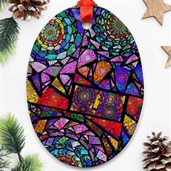 Fractal Stained Glass Ornament (oval) 