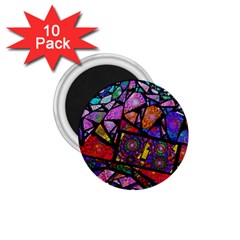 Fractal Stained Glass 1 75  Magnets (10 Pack)  by WolfepawFractals