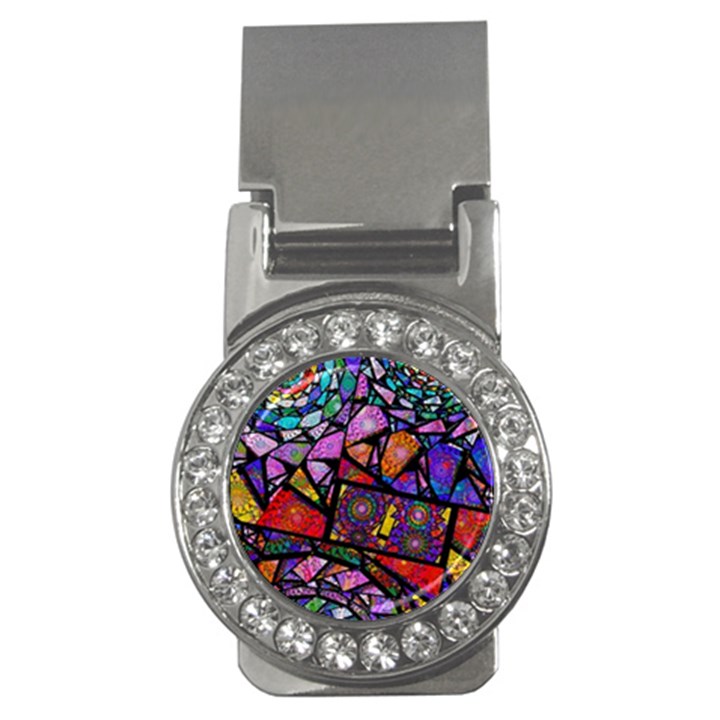 Fractal Stained Glass Money Clips (CZ) 