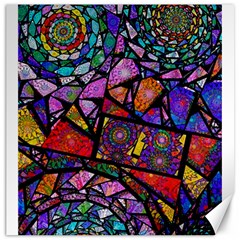 Fractal Stained Glass Canvas 16  X 16   by WolfepawFractals