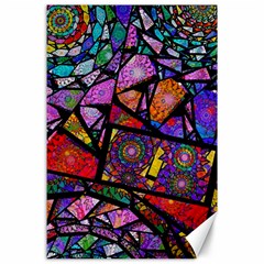 Fractal Stained Glass Canvas 24  X 36  by WolfepawFractals