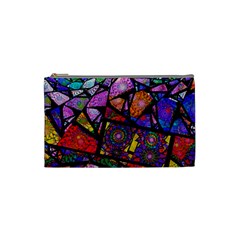 Fractal Stained Glass Cosmetic Bag (small)  by WolfepawFractals