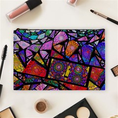 Fractal Stained Glass Cosmetic Bag (large)  by WolfepawFractals