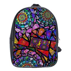 Fractal Stained Glass School Bags(large)  by WolfepawFractals