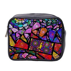 Fractal Stained Glass Mini Toiletries Bag 2-side by WolfepawFractals