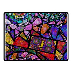 Fractal Stained Glass Fleece Blanket (small) by WolfepawFractals