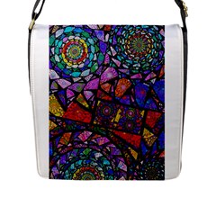 Fractal Stained Glass Flap Messenger Bag (l)  by WolfepawFractals