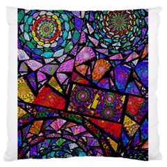 Fractal Stained Glass Large Flano Cushion Case (one Side) by WolfepawFractals