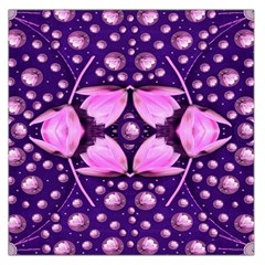 Magic Lotus In A Landscape Temple Of Love And Sun Large Satin Scarf (square) by pepitasart