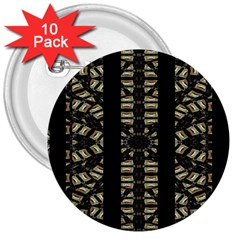 Vertical Stripes Tribal Print 3  Buttons (10 Pack)  by dflcprints